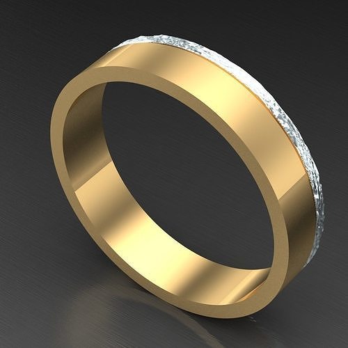 Light Gold Diamond Men Ring 2MR025 3D print model