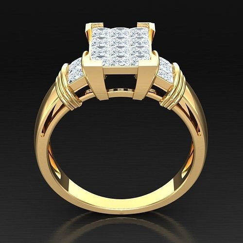 Popular Diamond Man Ring Jewelry 3MR046 3D model