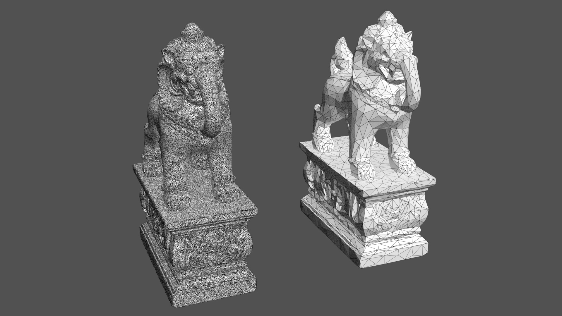 Ancient Khmer Statues Pack B-250523 3D Model Collection_4