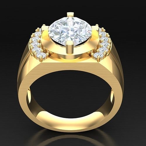 Popular Diamond Man Ring Jewelry 3MR042 3D model