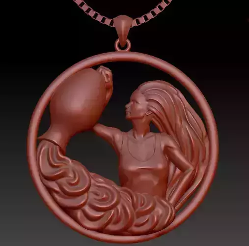 Aquarius Zodiac Sign Pendant
