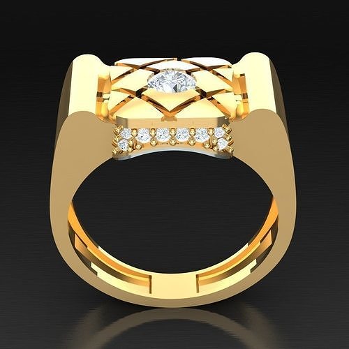 Popular Diamond Man Ring Jewelry 3MR037 3D model