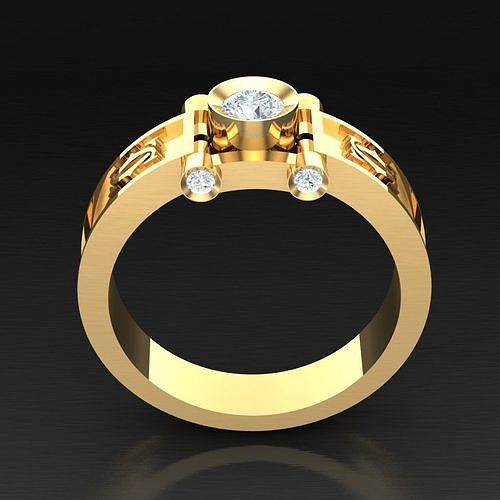 Popular Diamond Man Ring Jewelry 3MR034 3D model
