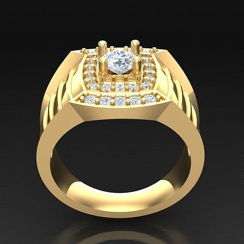 Popular Diamond Man Ring Jewelry 3MR032 3D model