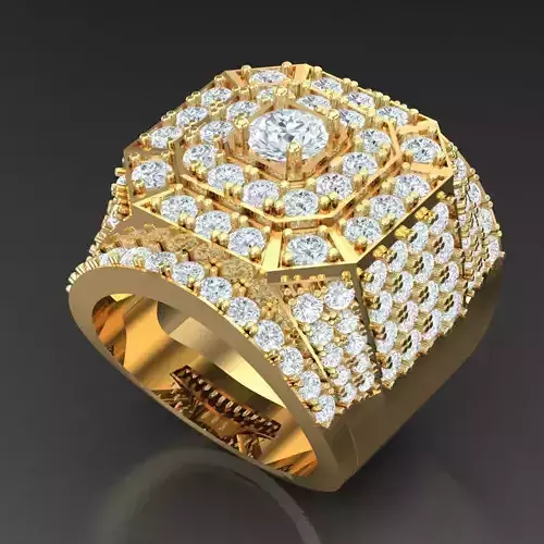 Light Gold Diamond Men Ring 2MR030