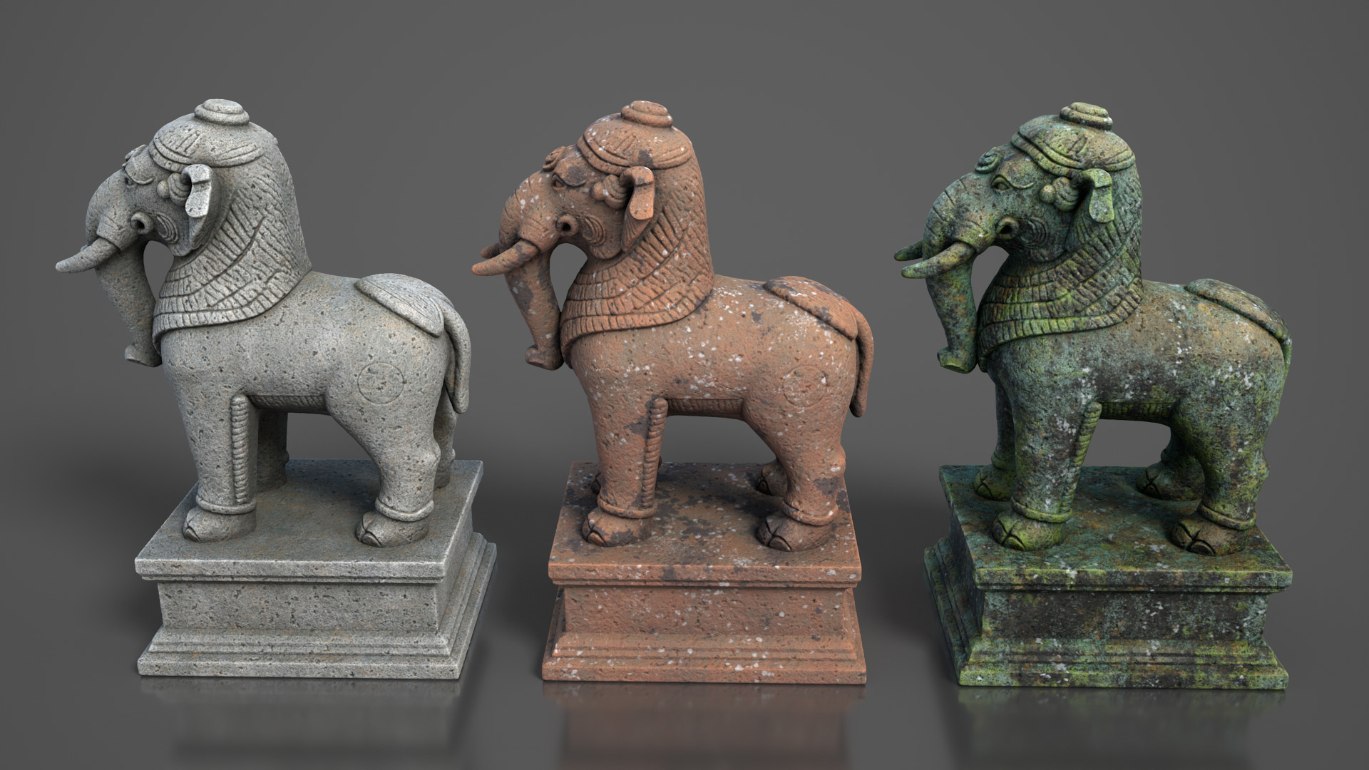 Ancient Khmer Statue25-250523 Low-poly 3D model_7