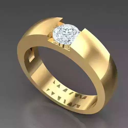 Light Gold Diamond Men Ring 2MR033