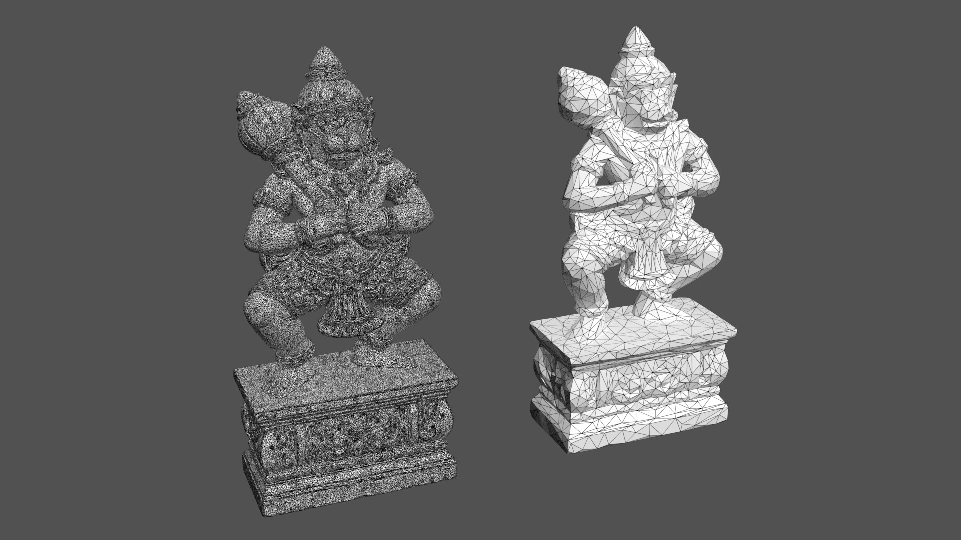 Ancient Khmer Statue28-250523 Low-poly 3D model_9