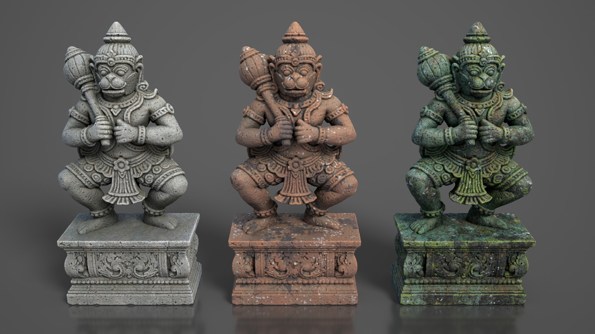 Ancient Khmer Statue28-250523 Low-poly 3D model_1