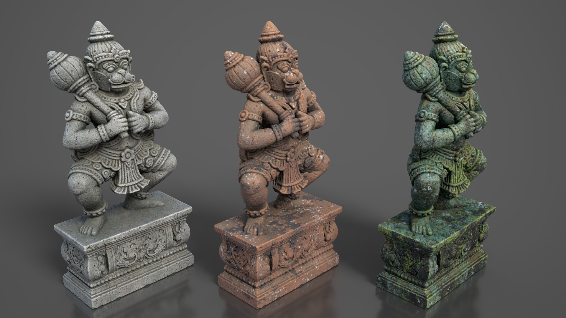 Ancient Khmer Statue28-250523 Low-poly 3D model_2