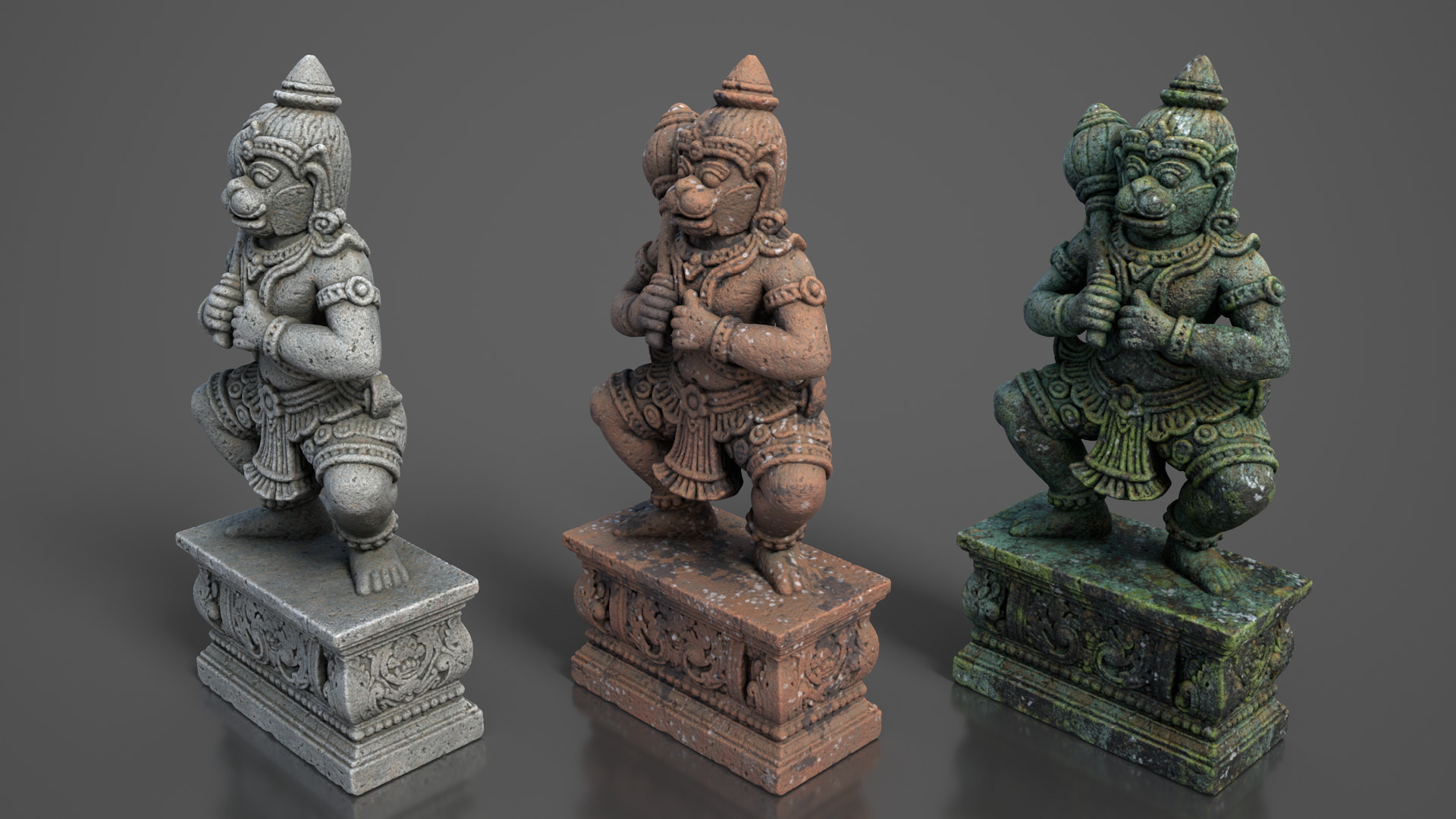 Ancient Khmer Statue28-250523 Low-poly 3D model_8