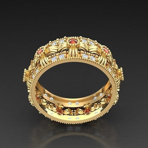 Popular Diamond Man Ring Jewelry 3MR029 3D model