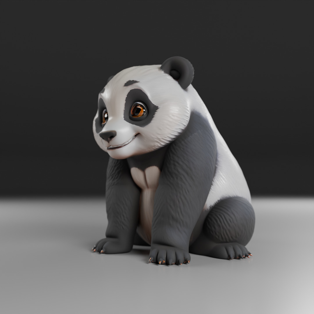 panda bear 3D print model_18