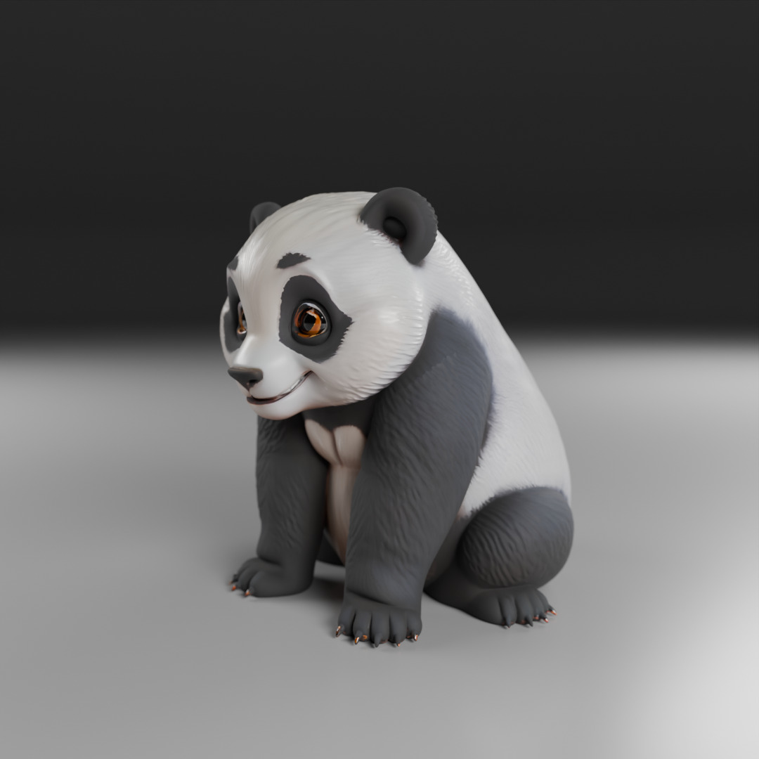panda bear 3D print model_14