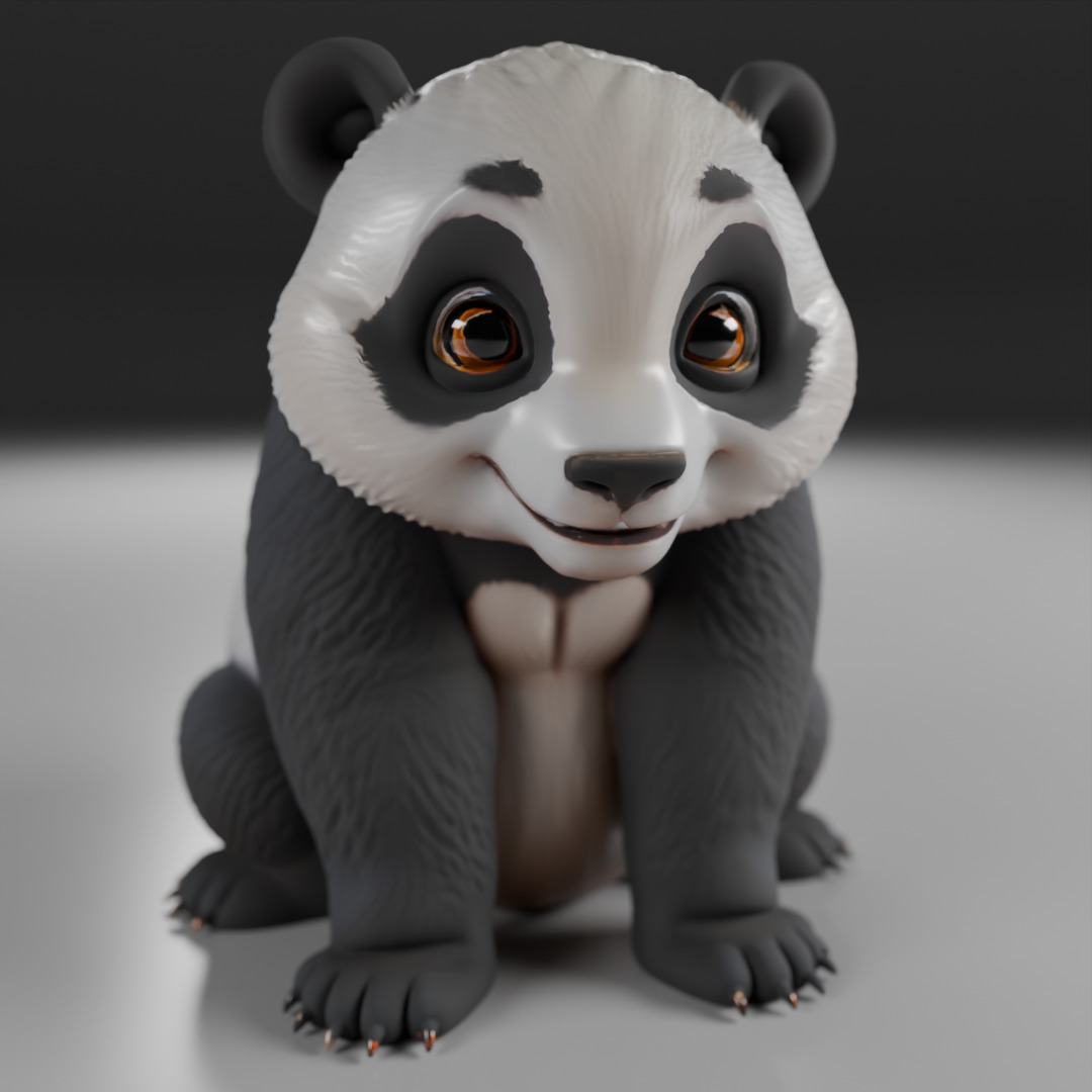 panda bear 3D print model_19