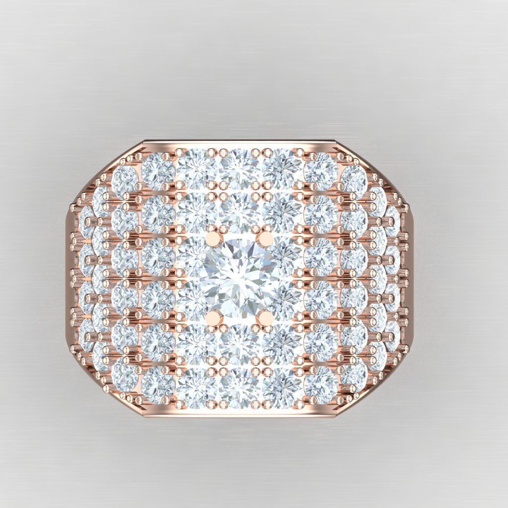 Light Gold Diamond Men Ring 2MR037 3D model_9