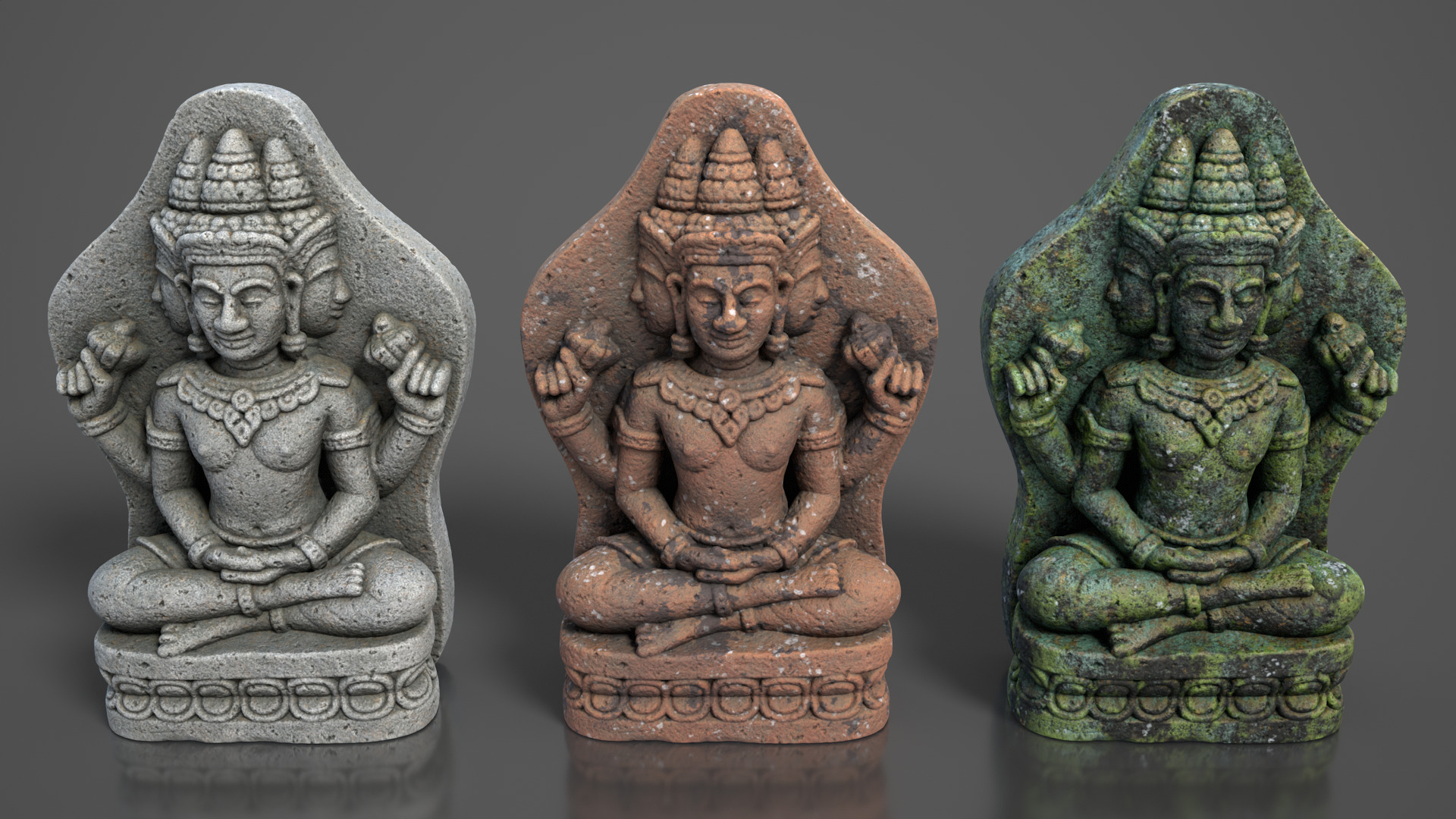 Ancient Khmer Statue29-250523 Low-poly 3D model_1