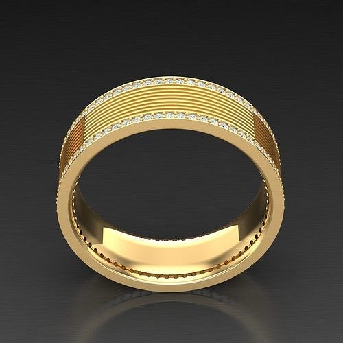 Popular Diamond Man Ring Jewelry 3MR028 3D model