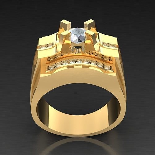 Popular Diamond Man Ring Jewelry 3MR025 3D model