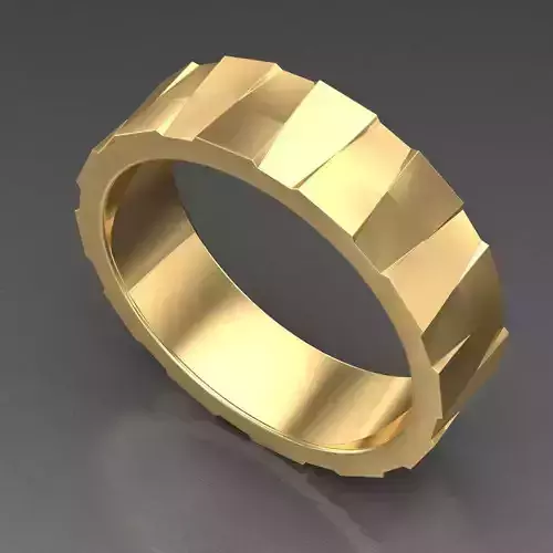 Light Gold Diamond Men Ring 2MR041 3D model