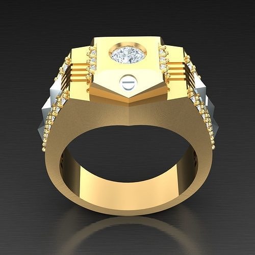 Popular Diamond Man Ring Jewelry 3MR024 3D model