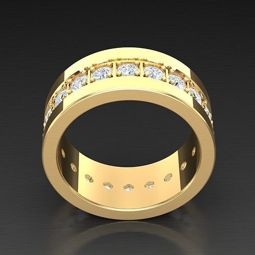 Popular Diamond Man Ring Jewelry 3MR022 3D model