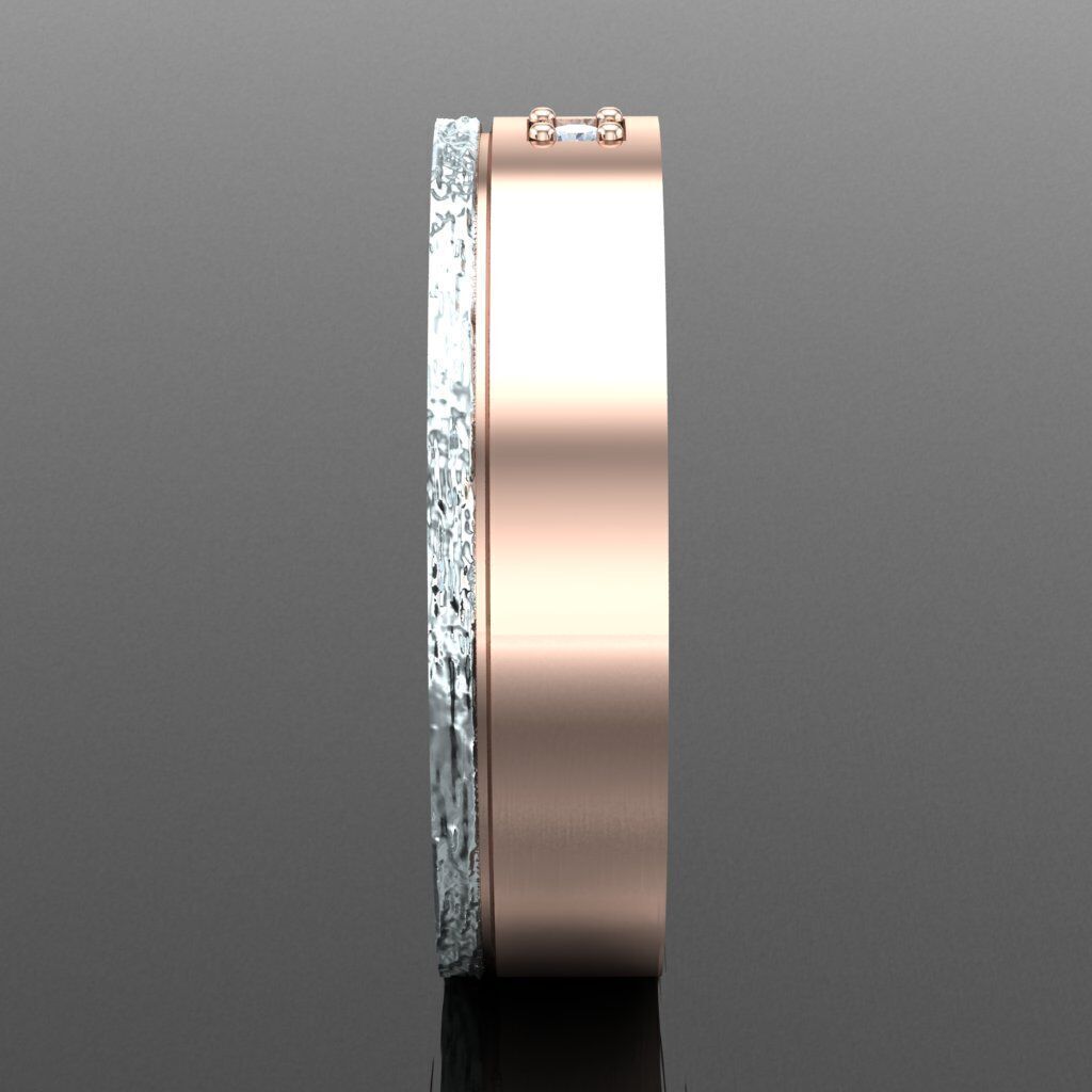 Light Gold Diamond Men Ring 2MR044 3D model_12