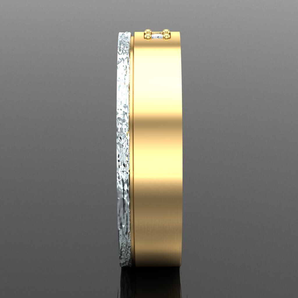 Light Gold Diamond Men Ring 2MR044 3D model_13