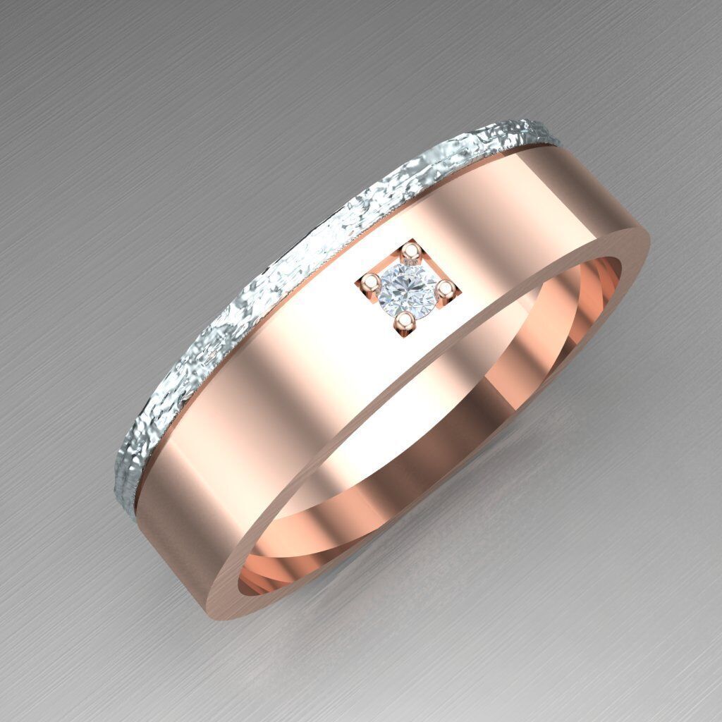 Light Gold Diamond Men Ring 2MR044 3D model_11