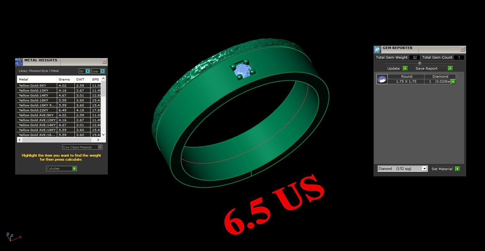 Light Gold Diamond Men Ring 2MR044 3D model_4