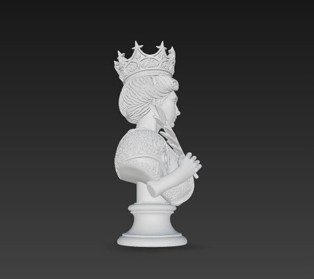 3D Printable Classical Aesthetic Queen Bust 3D model_9