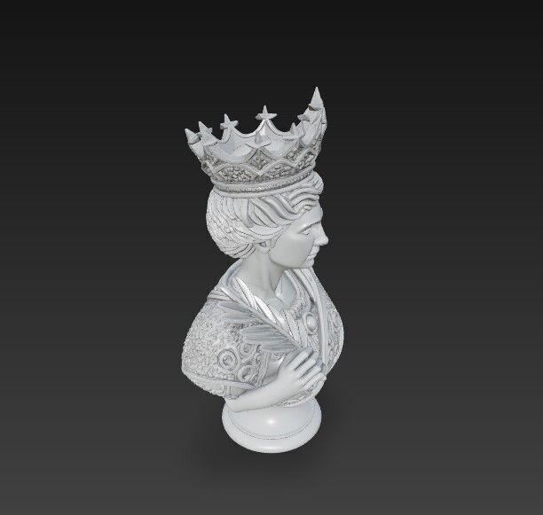 3D Printable Classical Aesthetic Queen Bust 3D model_3