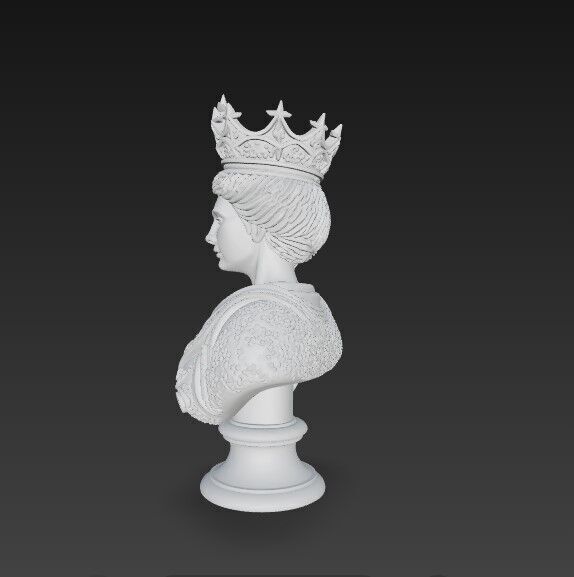3D Printable Classical Aesthetic Queen Bust 3D model_12