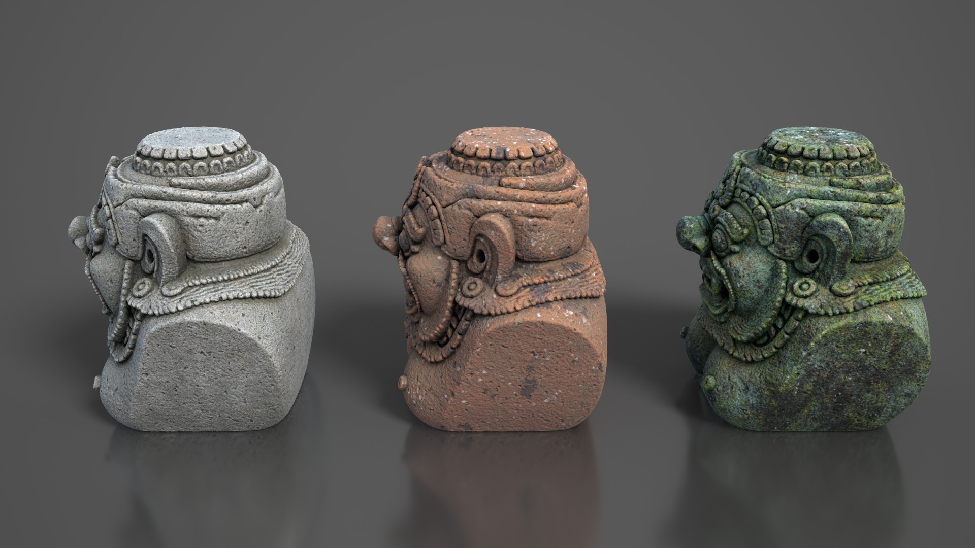 Ancient Khmer Statue30-250523 Low-poly 3D model_7