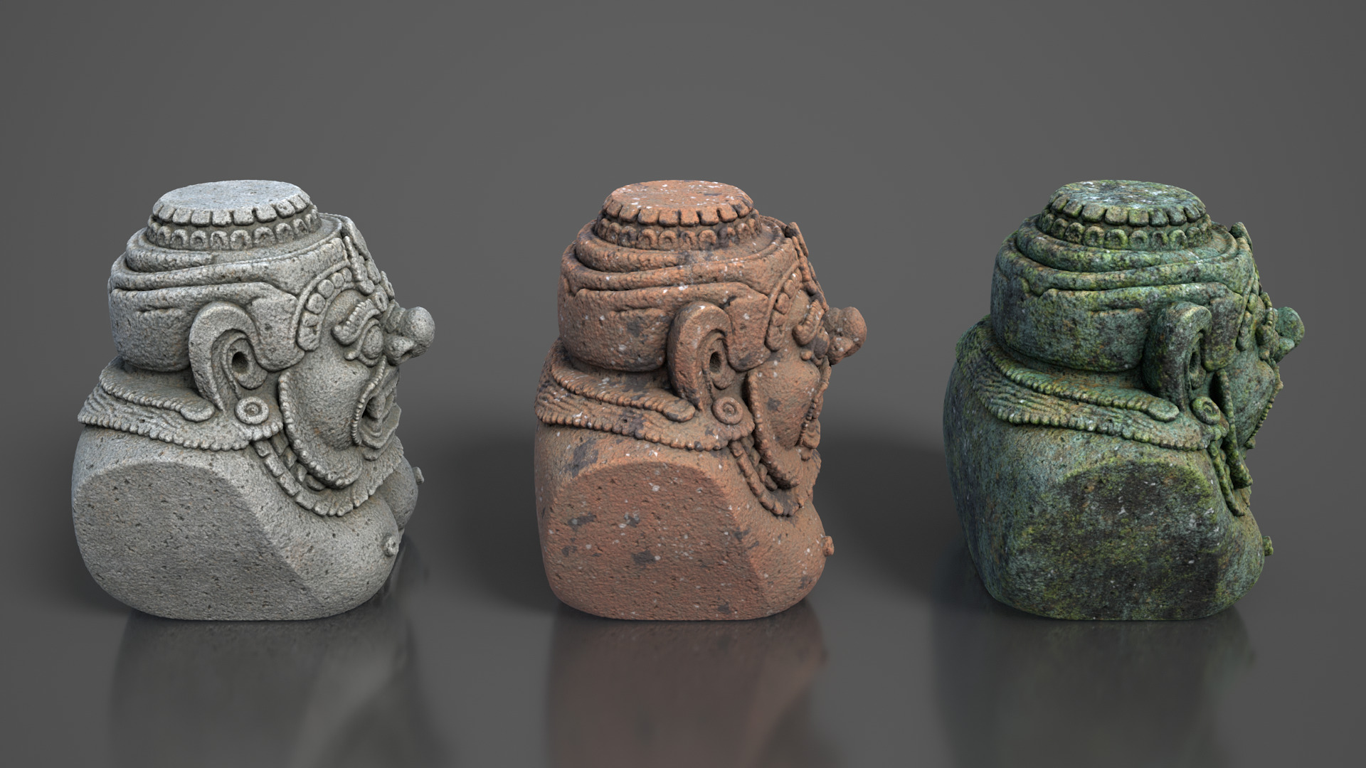 Ancient Khmer Statue30-250523 Low-poly 3D model_3