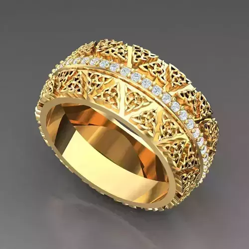 Light Gold Diamond Men Ring 2MR048
