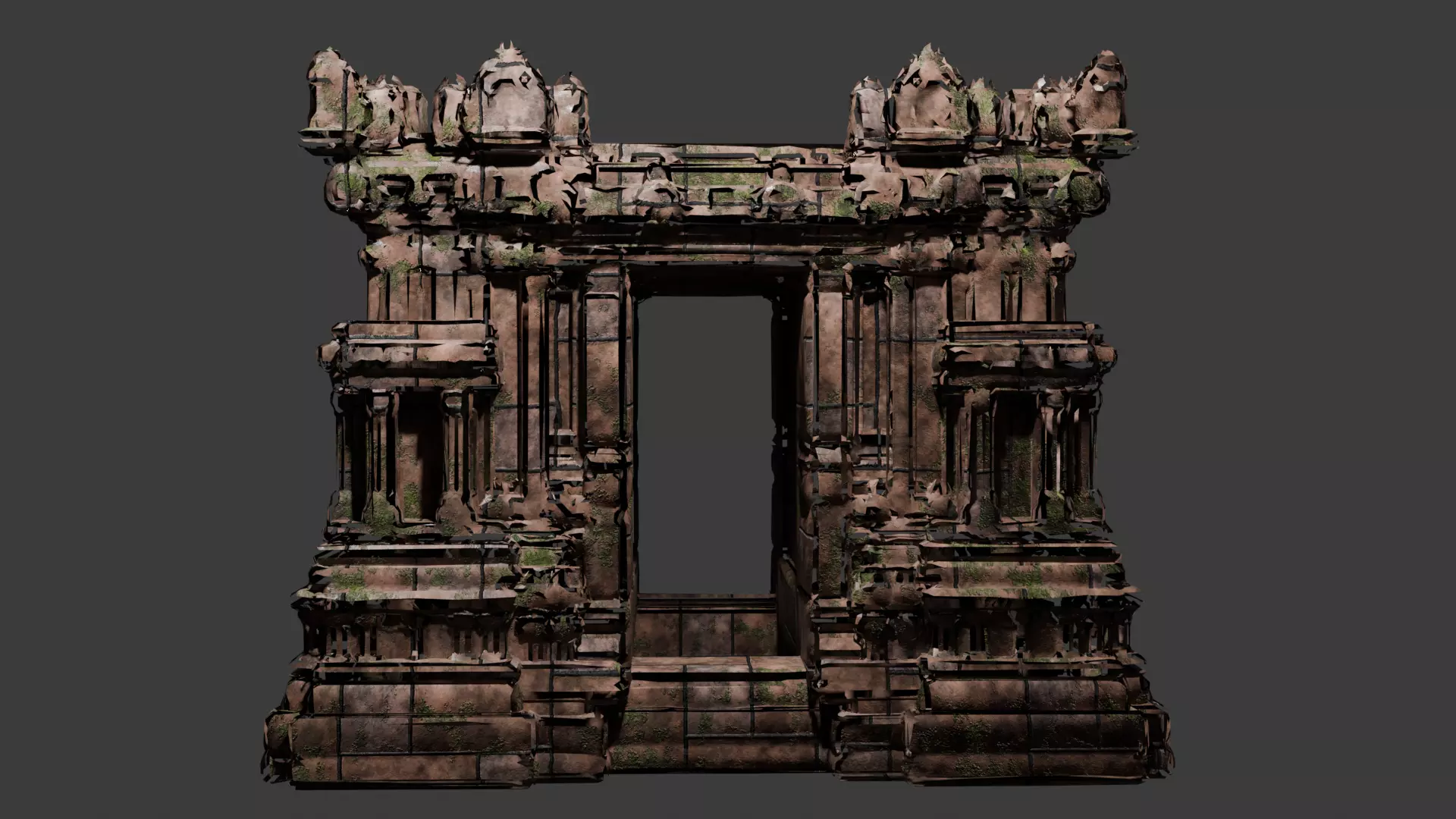 Low Poly Indian Temple 3D Model - Game Ready Hindu Temple Low-poly 3D model_0