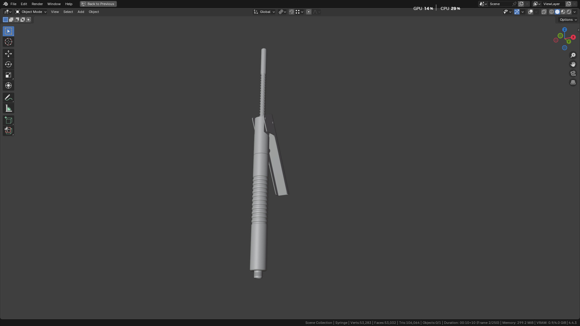 Intraligamental Syringe Pen Style 3D model_4