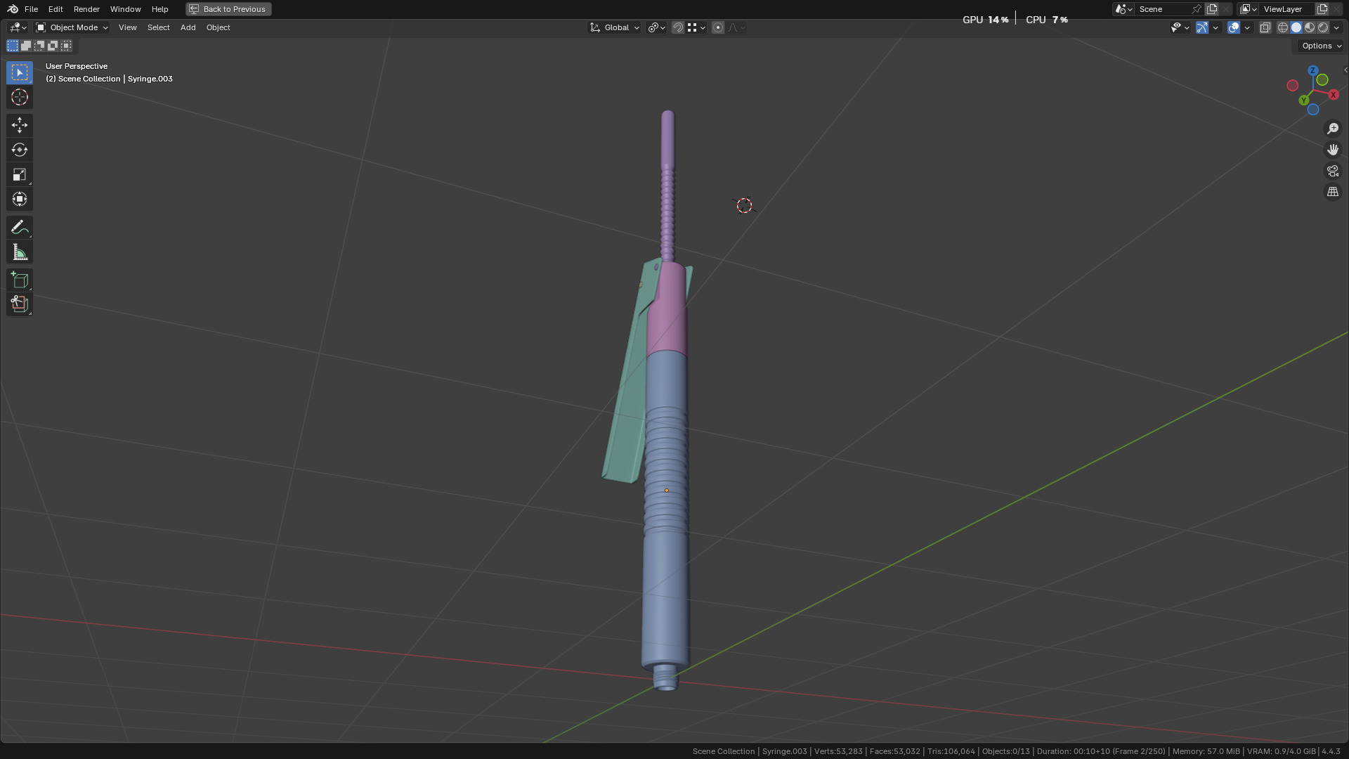 Intraligamental Syringe Pen Style 3D model_73