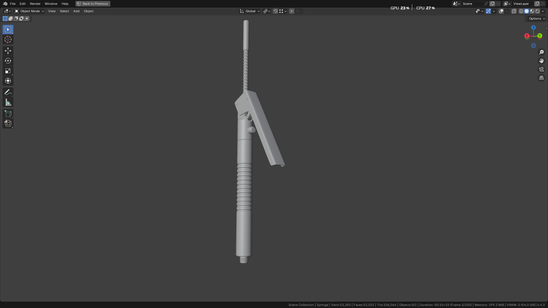 Intraligamental Syringe Pen Style 3D model_5