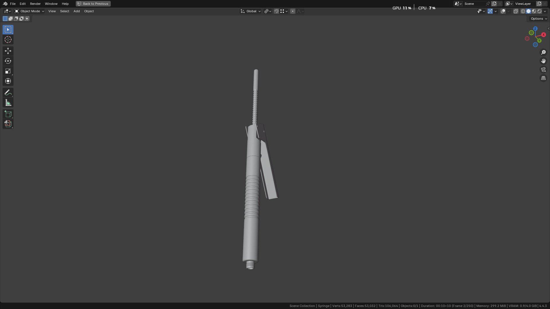 Intraligamental Syringe Pen Style 3D model_7