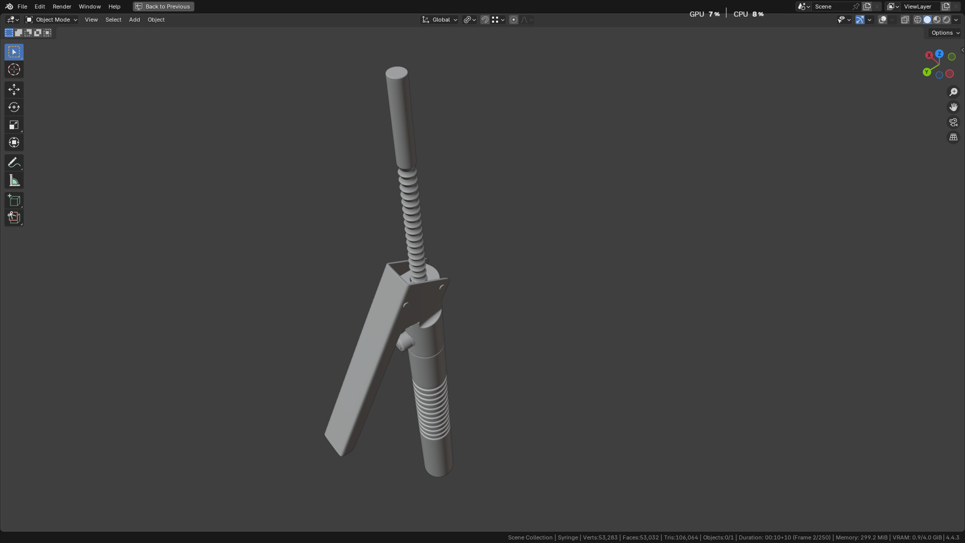 Intraligamental Syringe Pen Style 3D model_6