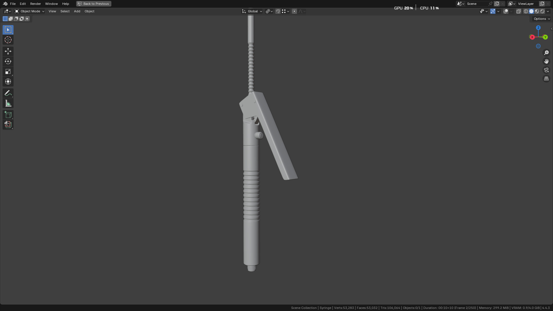 Intraligamental Syringe Pen Style 3D model_8