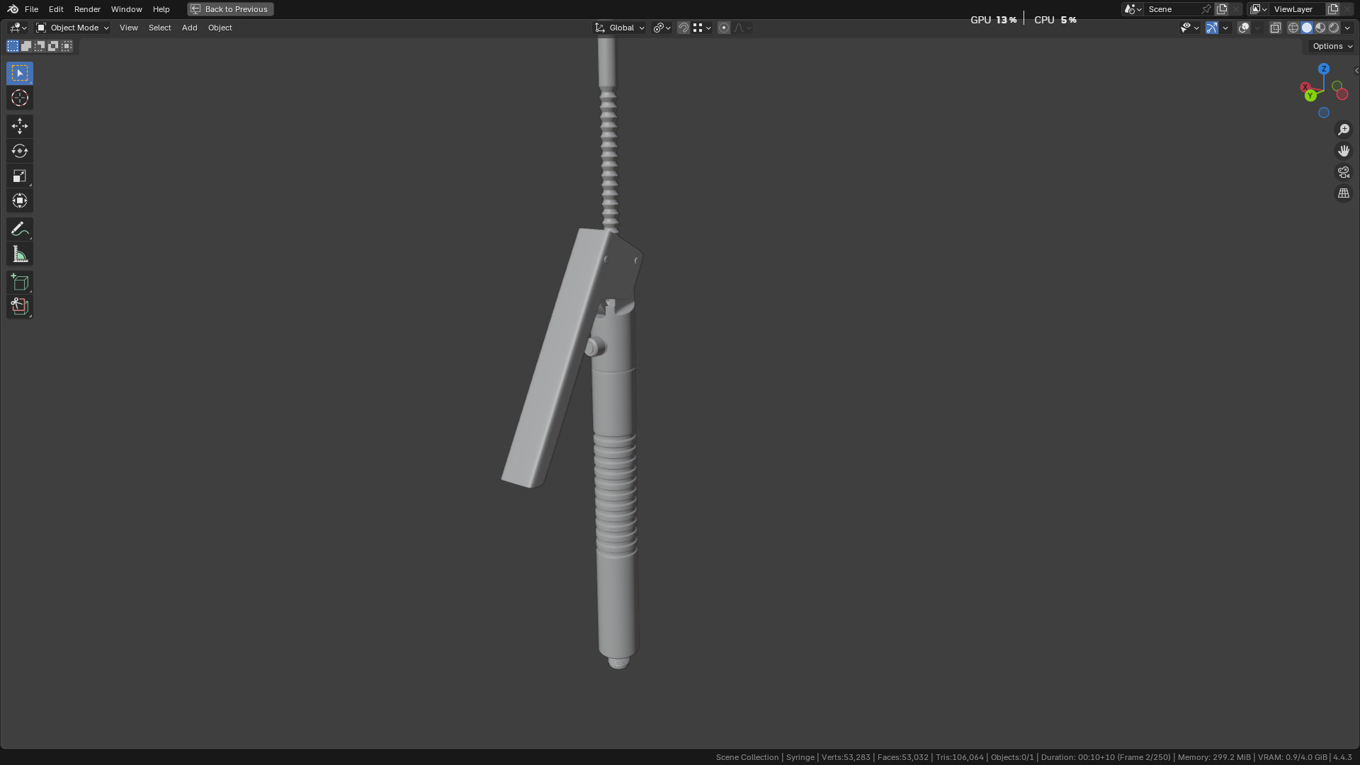 Intraligamental Syringe Pen Style 3D model_9