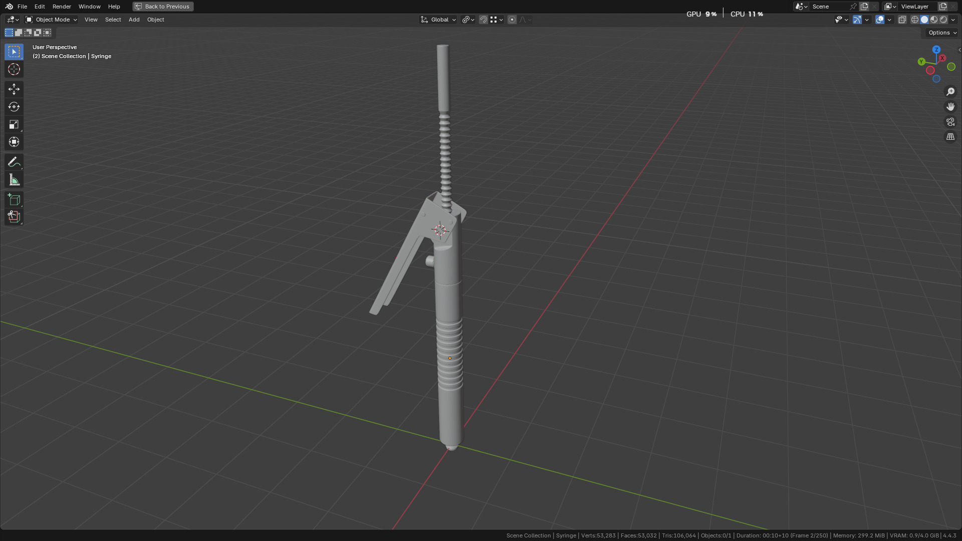 Intraligamental Syringe Pen Style 3D model_2