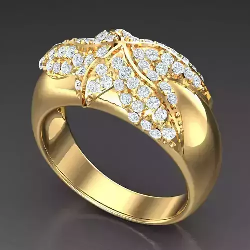Light Gold Diamond Men Ring 2MR054
