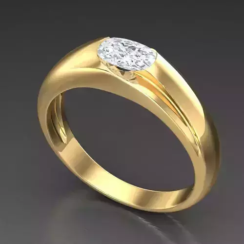 Light Gold Diamond Men Ring 2MR055