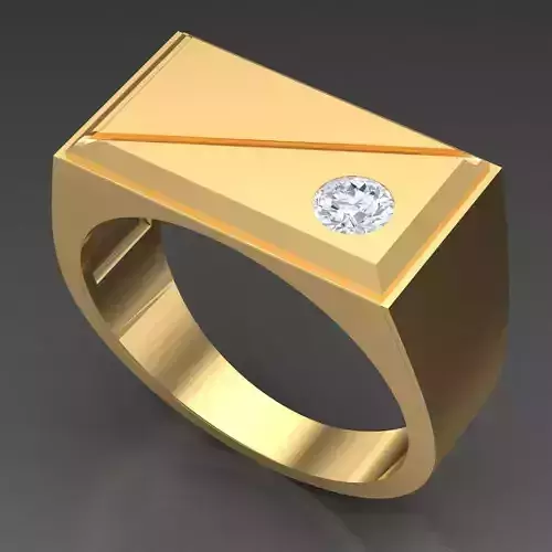 Light Gold Diamond Men Ring 2MR058