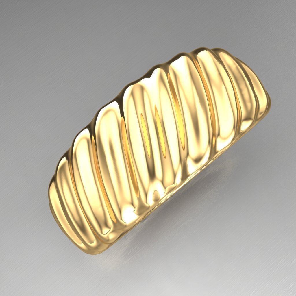 Light Gold Diamond Men Ring 2MR061 3D model_2