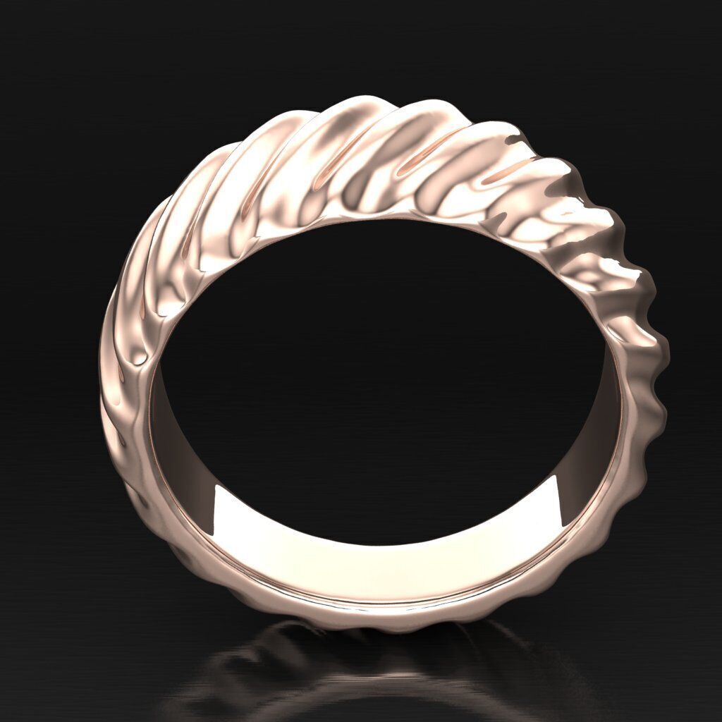 Light Gold Diamond Men Ring 2MR061 3D model_6